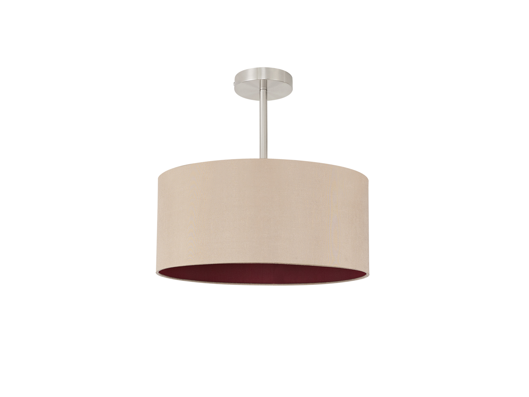 Baymont 40cm Semi Flush 1 Light Satin Nickel, Antique Gold/Ruby DK0252  Deco Baymont